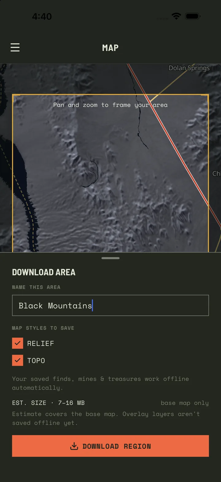 Offline area download on iPhone